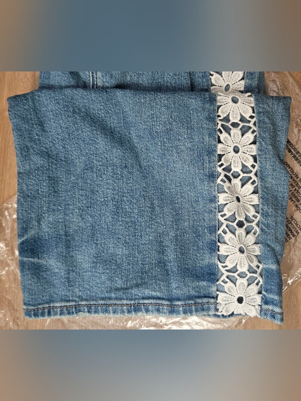 AE DREAMY DRAPE ULTRA WIDE LEG Low Rise Lace Crochet Jeans NEW MSRP $84.95 Sz000 - Picture 5 of 16